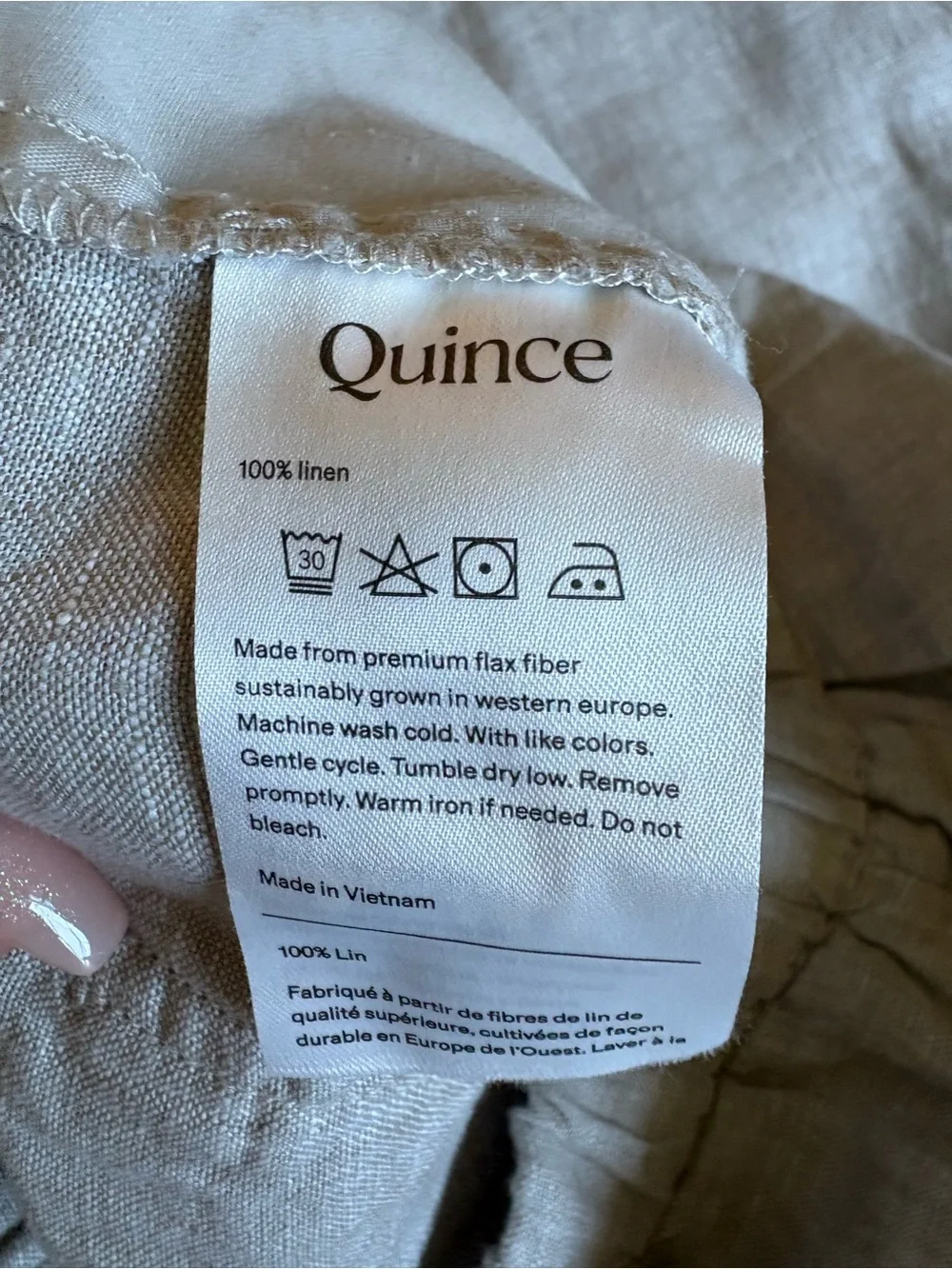 Quince Women’s 100% European Linen Pants Flax Beige Small